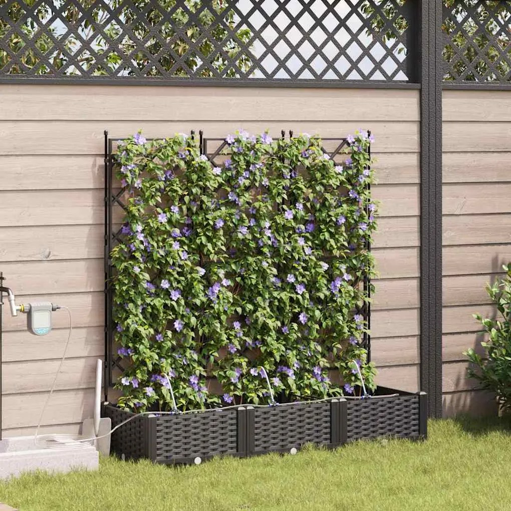 Jardineiras de Jardim 1 pc Preto 120 x 40 x 126 cm Plástico