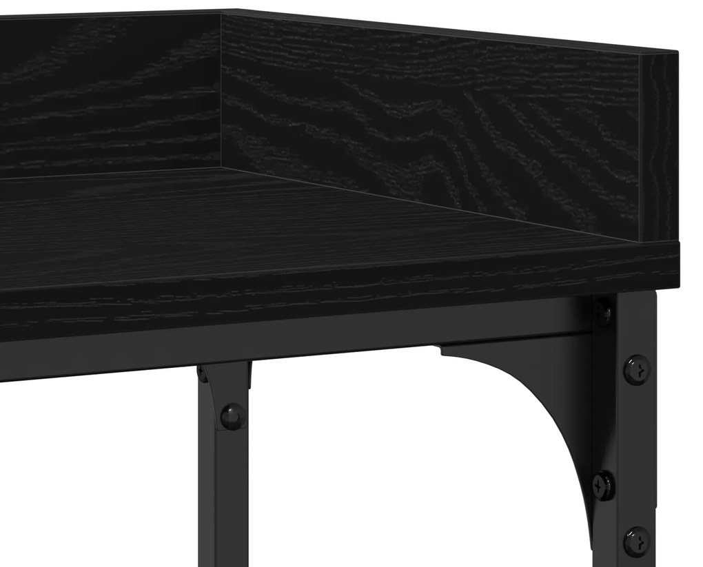 Console vidaXL Preto Carvalho 100x30x80 cm Madeira Engenharia e Aço