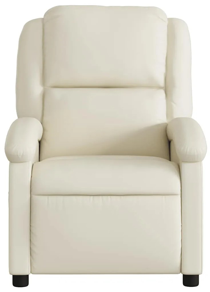 Poltrona reclinável couro artificial cor creme