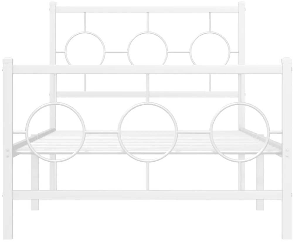 Estrutura de cama com cabeceira e pés 90x200 cm metal branco