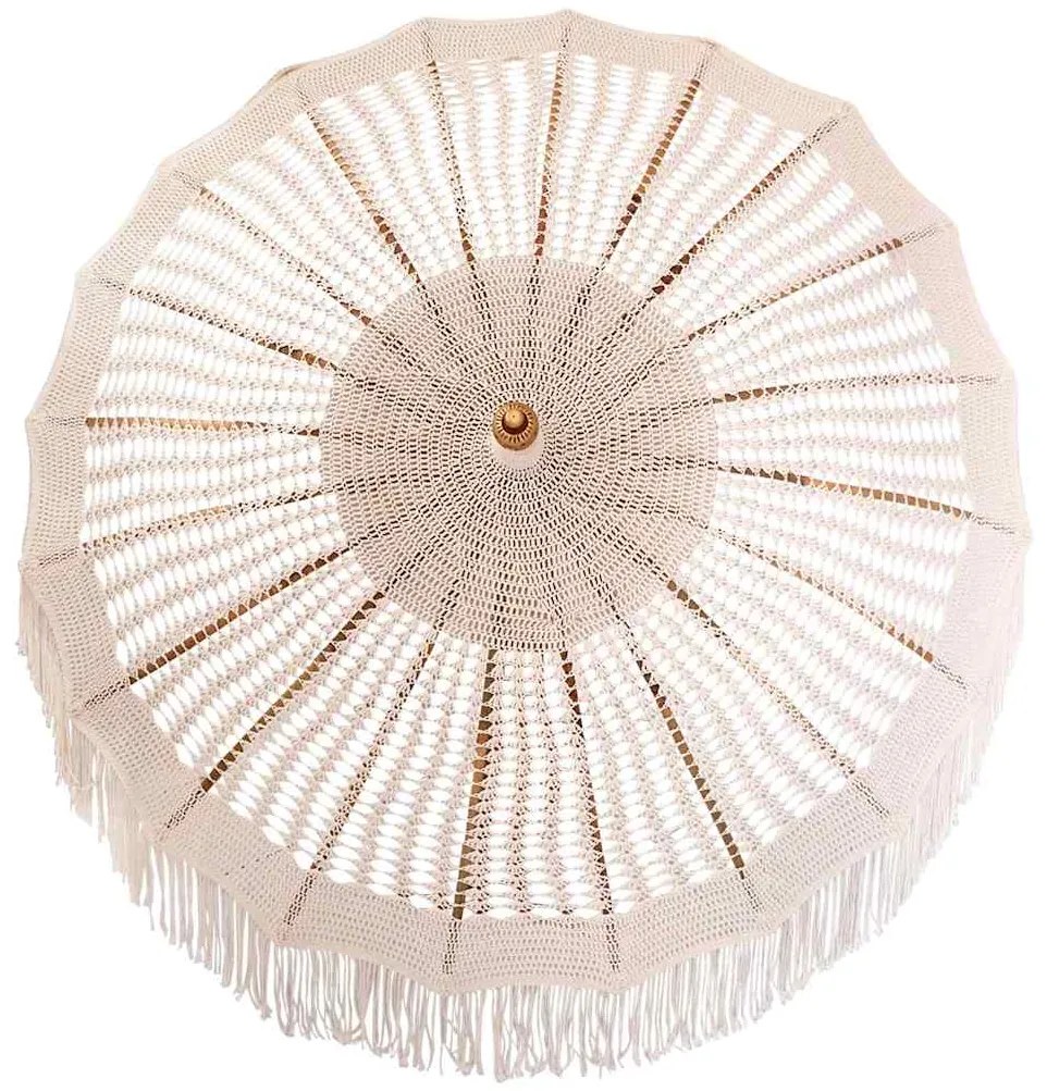 Guarda-sol Outros Creme x 250 cm Algodão e madeira sólida