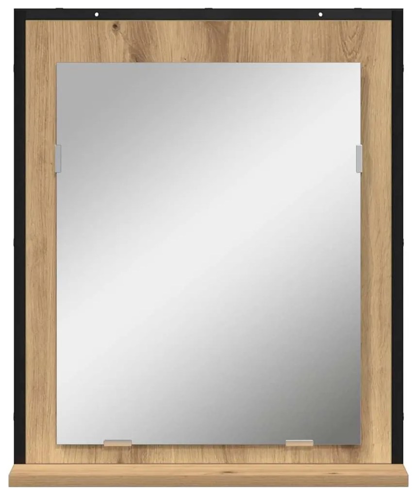 Espelho de Banheiro vidaXL Carvalho Artisan 50x12x60 cm Madeira Deriva
