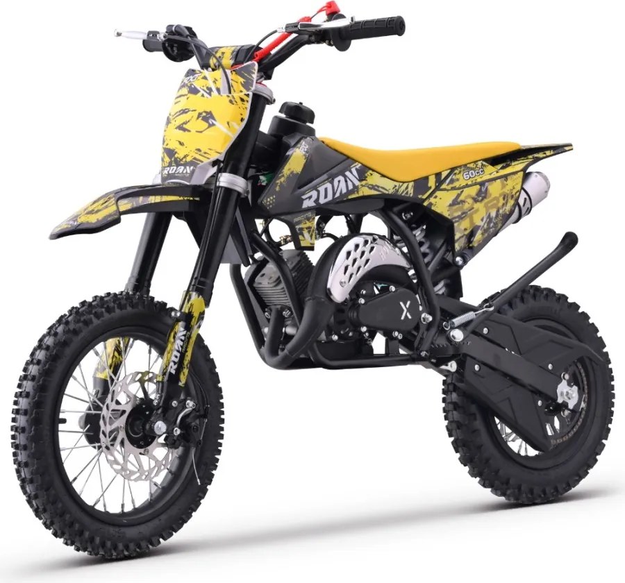 MINI MOTO PARA CRIANÇAS MINICROSS gasolina 60cc Roan RXT 12"/10" Amarela