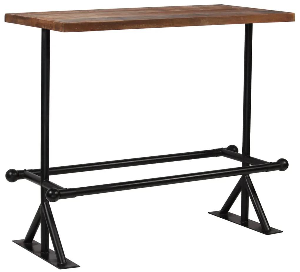 Mesa de bar em madeira recuperada 120x60x107 cm castanho escuro