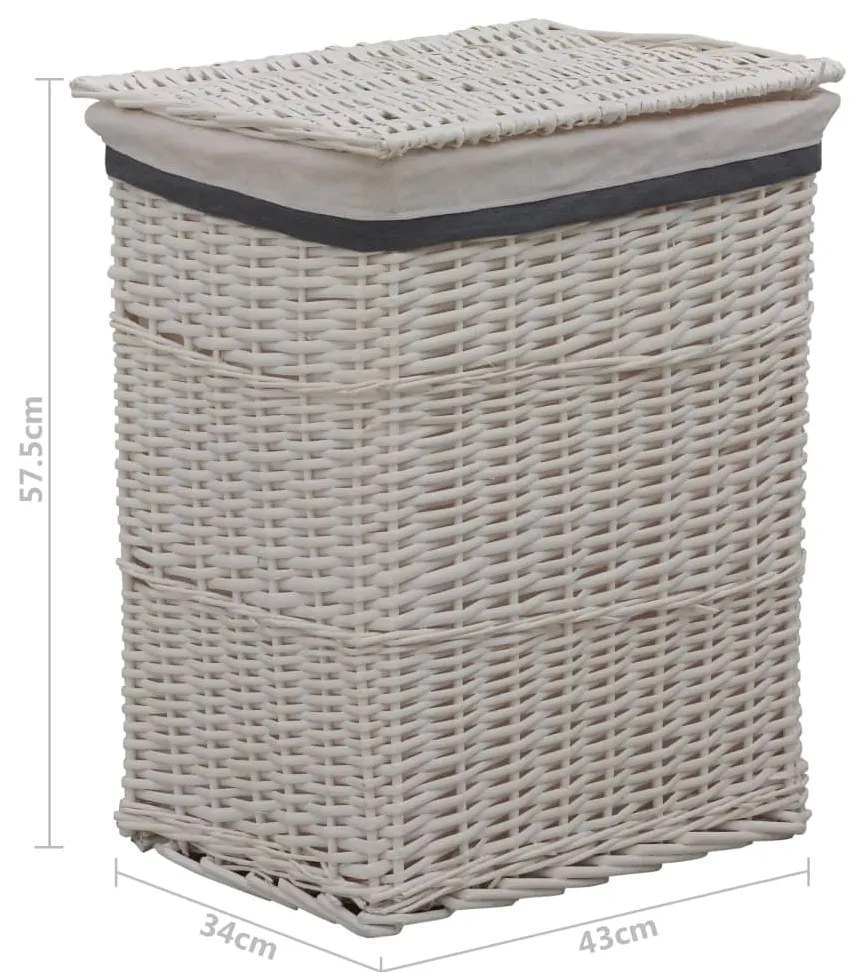 Cesto de roupa suja salgueiro branco