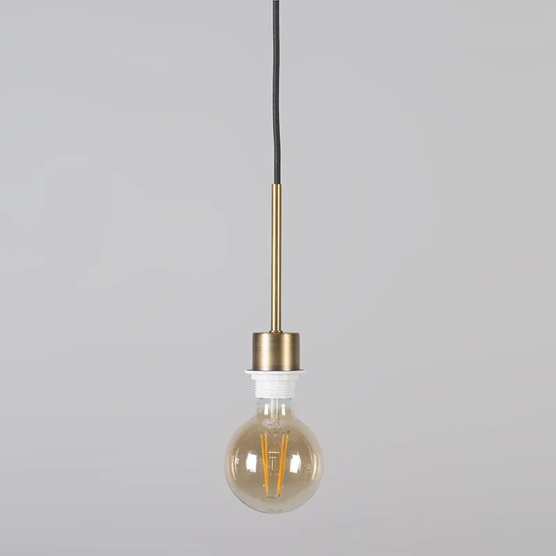 Candeeiro de suspensão moderno bronze com cúpula 45 cm branco - Combi 1 Country / Rústico,Moderno