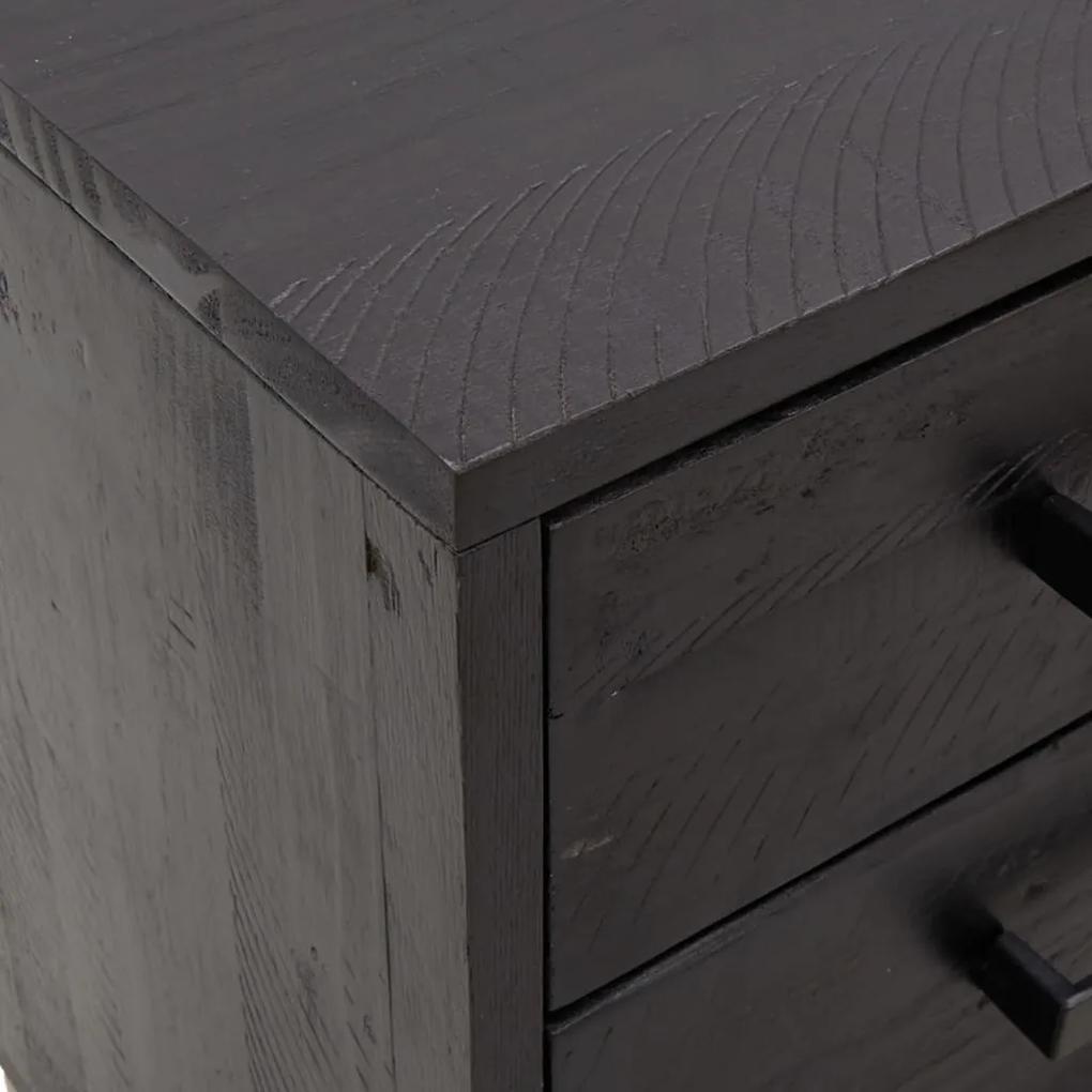 Mesa de cabeceira 40x30x55 cm pinho reciclado maciço preto