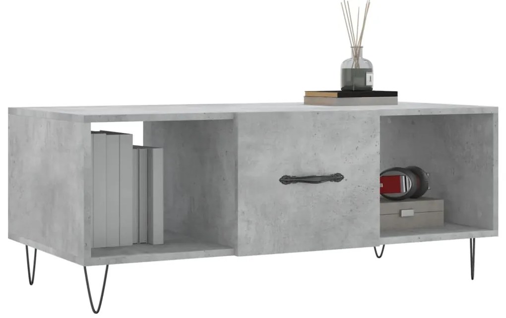 Mesa de centro 102x50x40 cm madeira processada cinza cimento