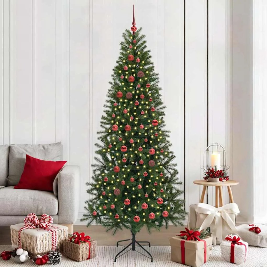 vidaXL Árvore de Natal Artificial com 300 LEDs Verde 210 cm PE e PVC