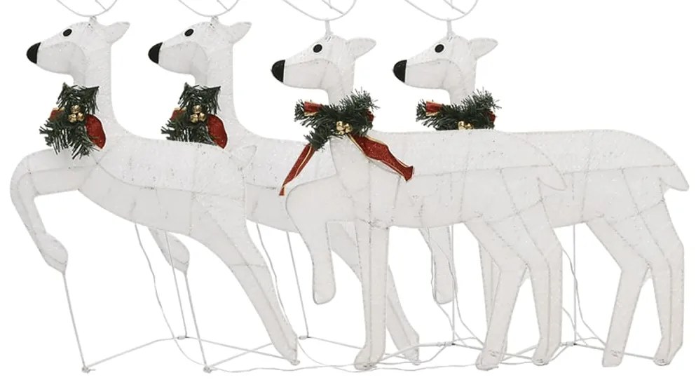 Renas de Natal 4 pcs 80 luzes LED branco