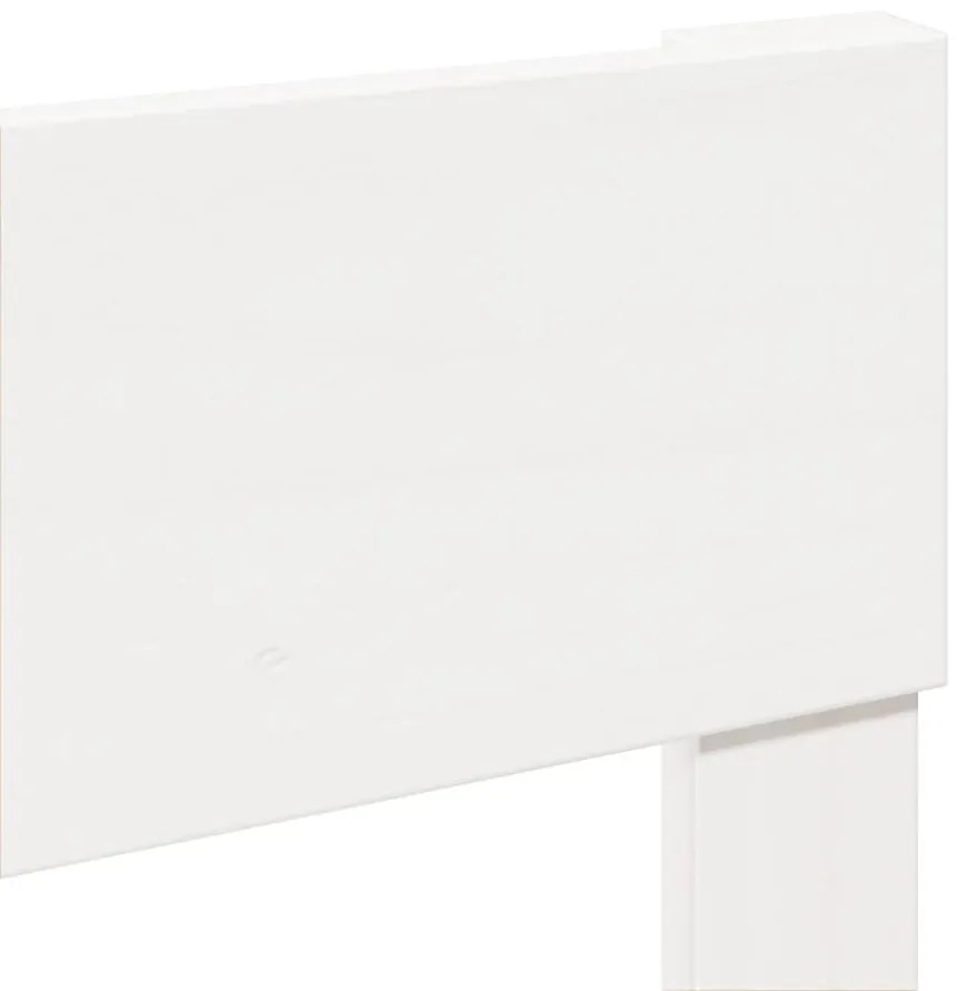Cama sem colchão 140x200 cm madeira de pinho maciça branco