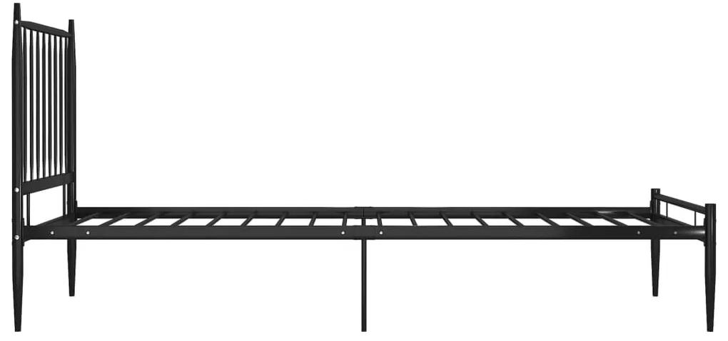 Estrutura de Cama Form em Metal Preto - 90x200 cm - Design Industrial