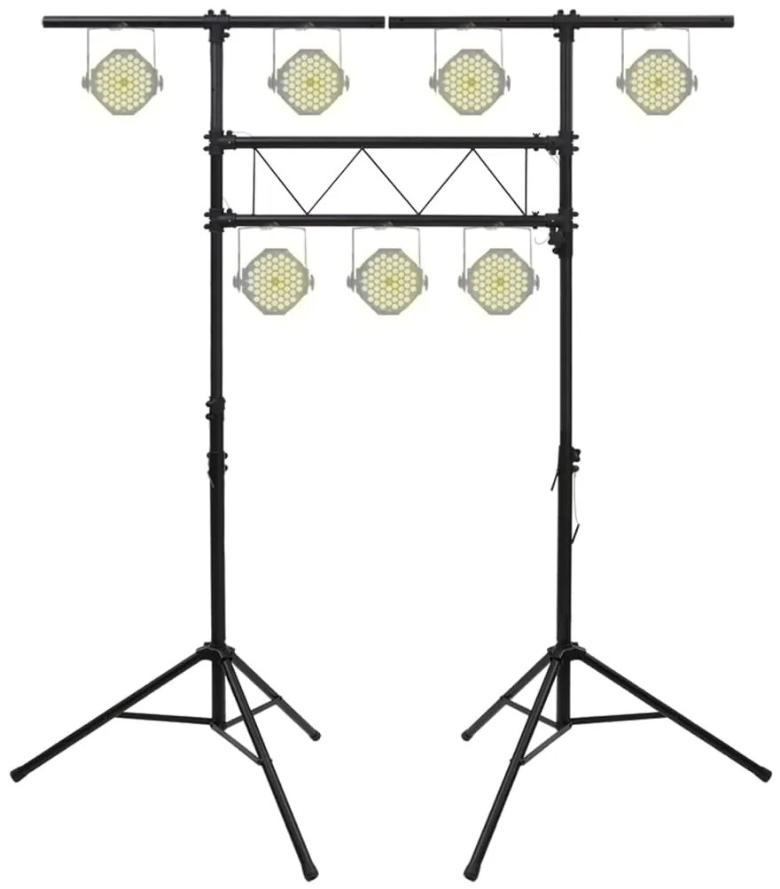 Suporte de iluminação 238x115x(180-300) cm aço preto