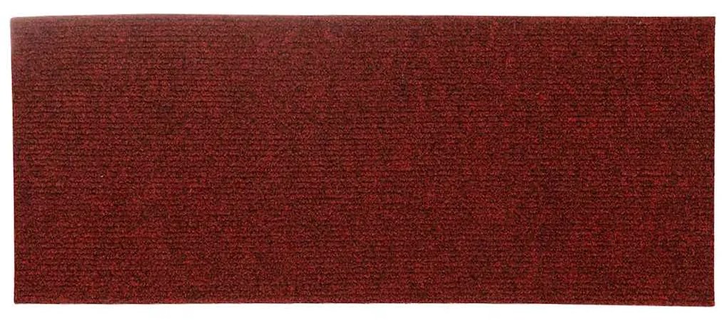 Tapetes de escada adesivos 30 pcs 60x25 cm retangular vermelho
