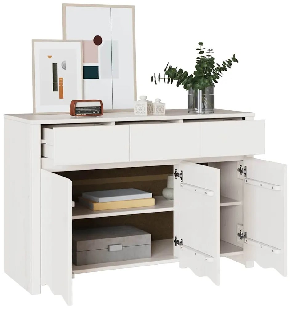 Sideboard vidaXL "DRAMMEN" Branco 114x43x75,5 cm Madeira Sólida Pinus