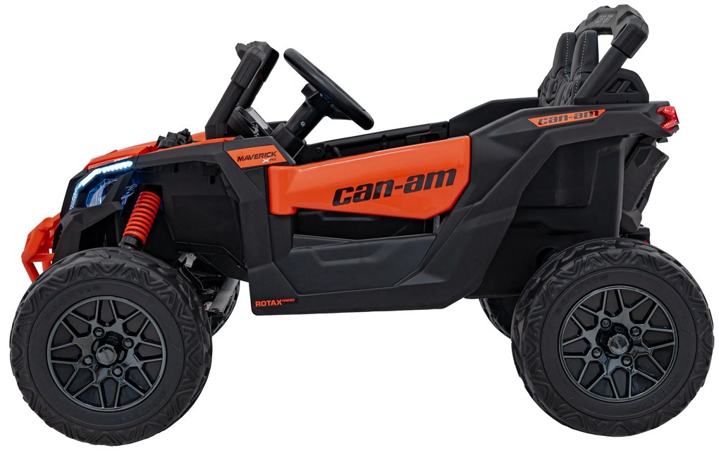 Buggy elétrico para Crianças ATV CAN-AM Maverick 24V 4x4 Rodas Espuma EVA, Assentos couro ecológico Laranja