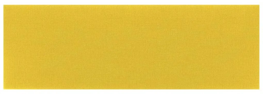 Painel de parede 12 pcs 90x30 cm tecido 3,24 m² amarelo-claro