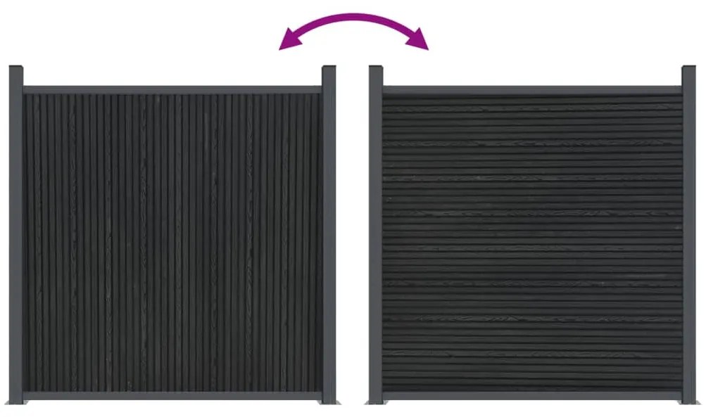 Painel de vedação 526x186 cm WPC cinzento