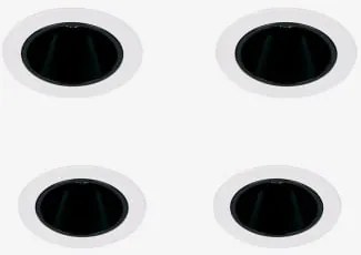 Pack De 4 Downlights Led Embutidos Com Molduras Ø8 Cm Em Alumínio Com Acendimento E Apagamento Progressivo Luisiana Branco - Preto & Branco 3000k & 8