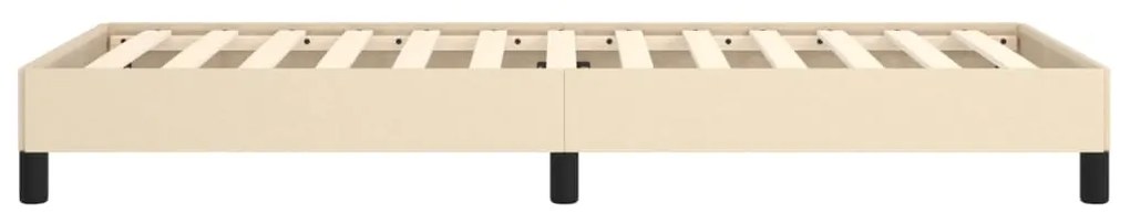 Estrutura de cama 90x190 cm tecido cor creme