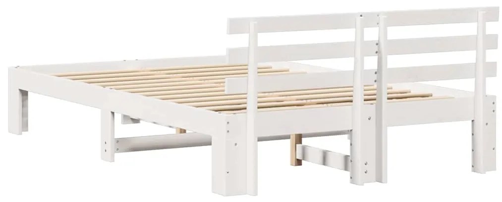 Estrutura de Cama Branca de Pinho Branca Madeira Sólida