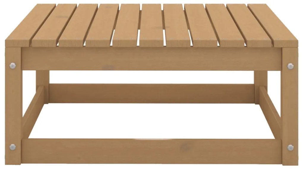 10 pcs conjunto lounge de jardim pinho maciço castanho mel