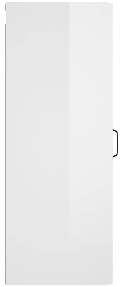 Armário parede 34,5x34x90 cm derivados madeira branco brilhante