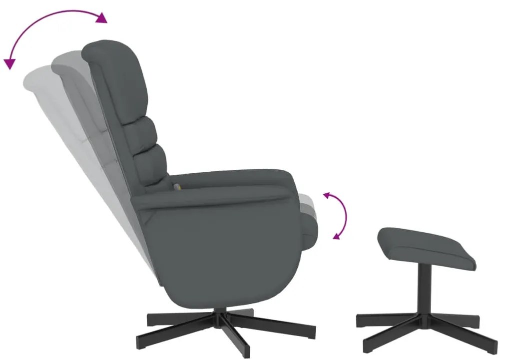 Cadeira massagens reclinável c/ apoio pés couro artif. cinzento