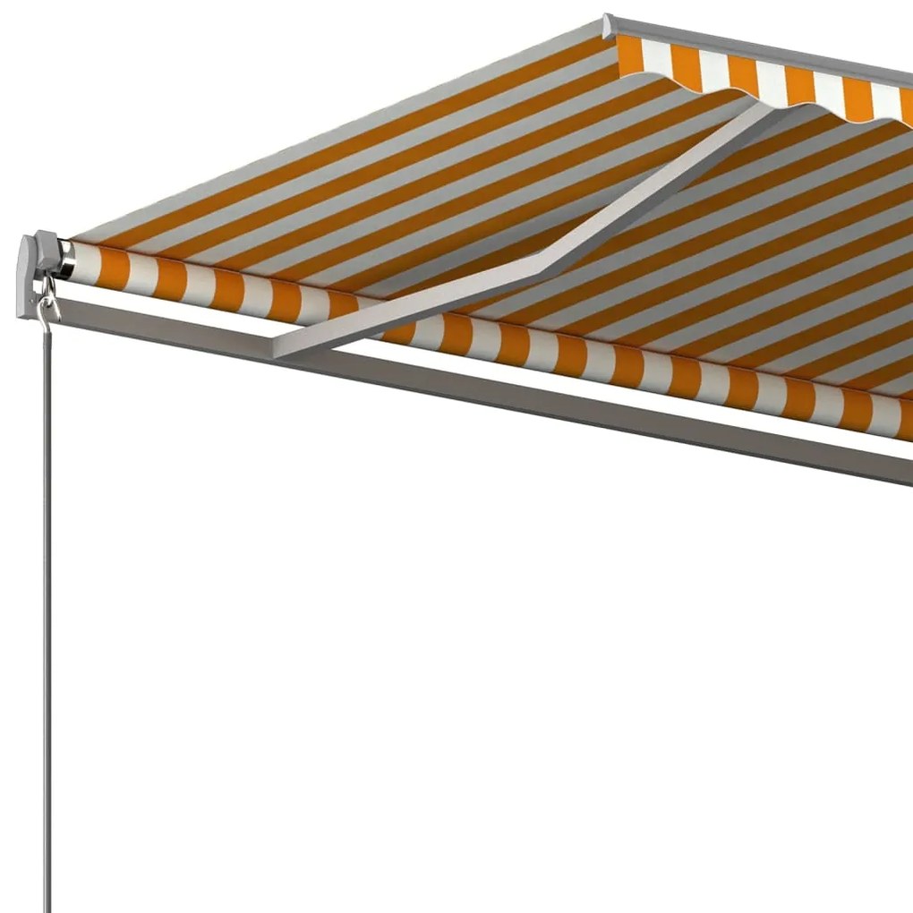 Toldo automático independente 500x350 cm amarelo e branco