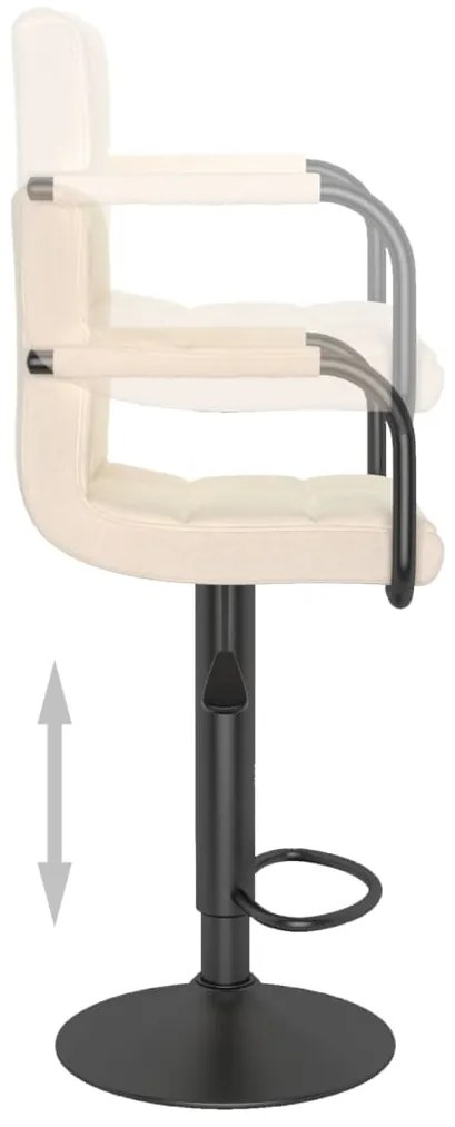 Bancos de bar 2 pcs tecido cor creme