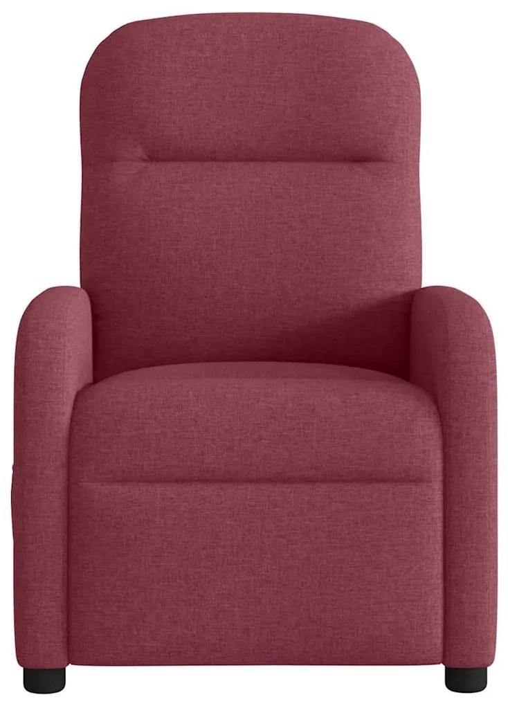 Poltrona reclinável de massagens elétrica tecido vermelho tinto