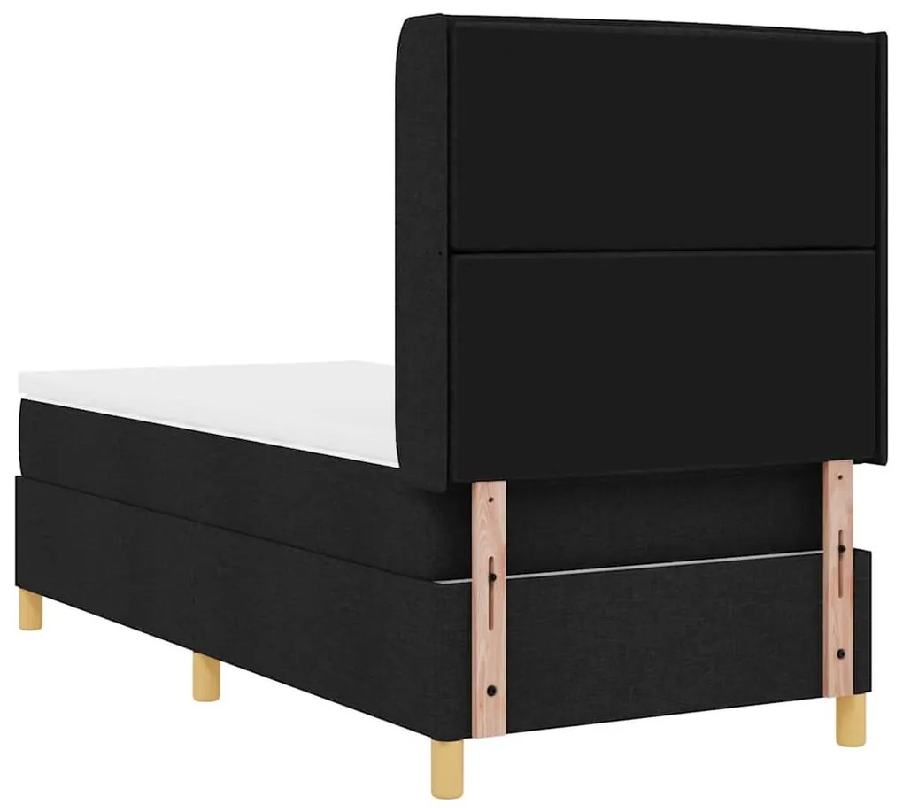 Cama Box com Colchão - Preta, 80x200 cm, Tecido