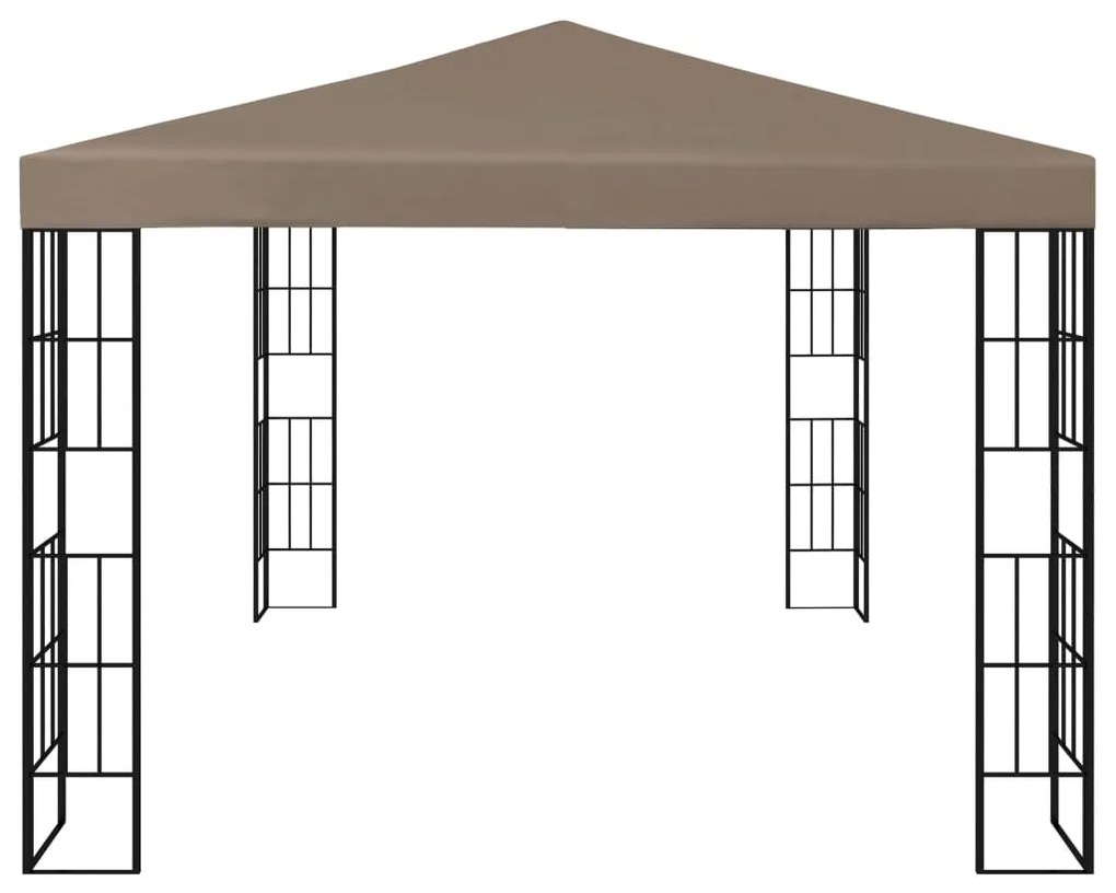 Gazebo 4x3 m cinzento-acastanhado
