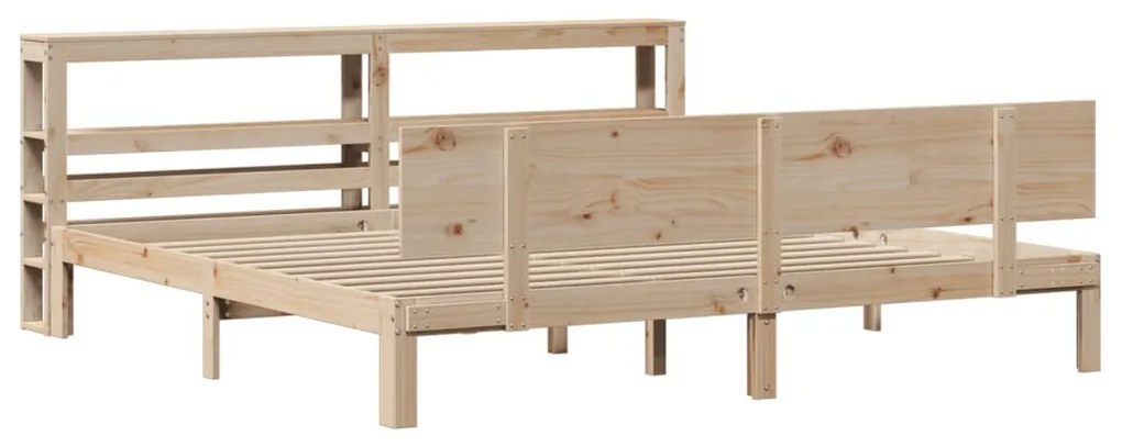 Estrutura de cama com cabeceira 180x200 cm pinho maciço