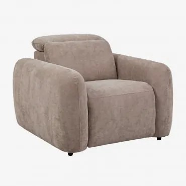 Pack De 2 Poltronas Reclináveis Elétricas Estofadas Peggy Chenille Castanho Trigo - Sklum