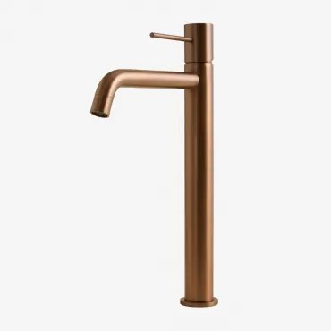 Torneira De Lavatório Em Latão Orveta Ouro Rosa Escovado & ↑30 Cm - Sklum
