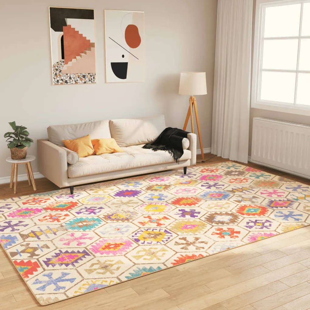 vidaXL Tapete lavável antiderrapante 190x300 cm multicor