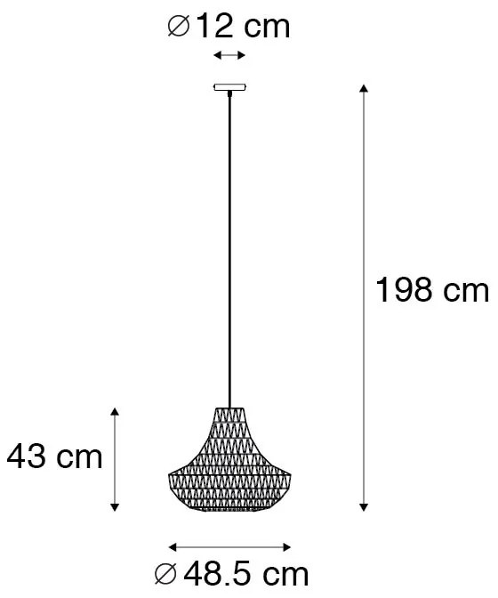 Candeeiro de suspensão retro branco 50 cm - Lina Cono 50 Design,Moderno,Retro