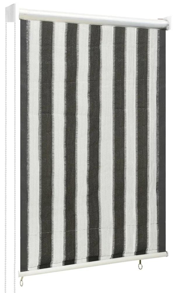 312680  Outdoor Roller Blind 80x140 cm Anthracite and White Stripe
