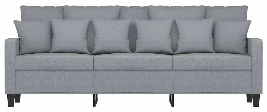 Sofá de 3 lugares 180 cm tecido cinza-claro
