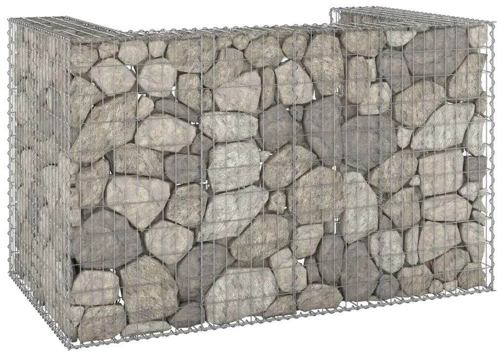 vidaXL Muro gabião p/ caixotes do lixo aço galvanizado 180x100x110 cm