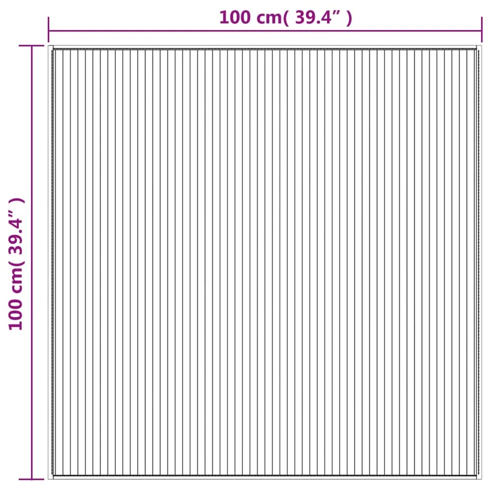 Tapete quadrado 100x100 cm bambu cor natural clara