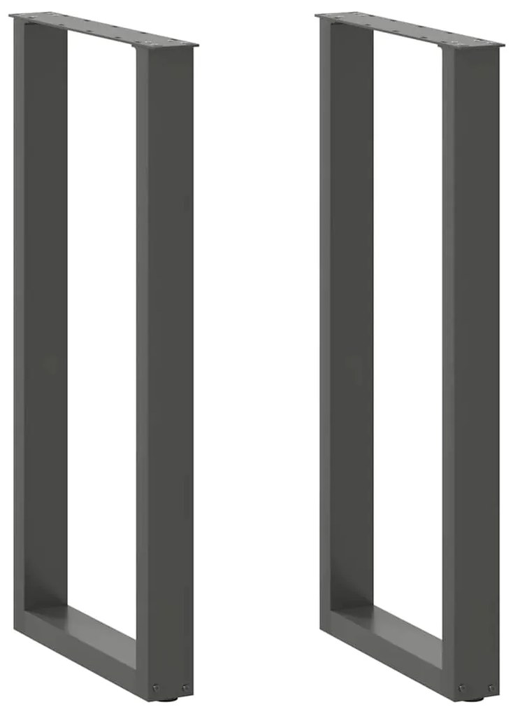 vidaXL Pés para mesa de bar em formato de U, 2 peças, antracite, 50x(100-101) cm, aço