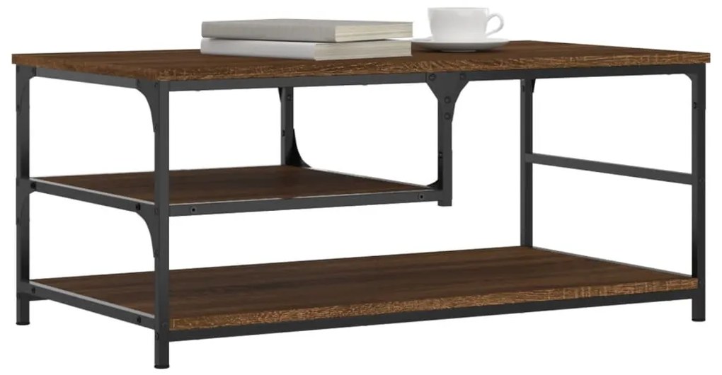 Mesa centro 90x49x40 cm derivados de madeira carvalho castanho