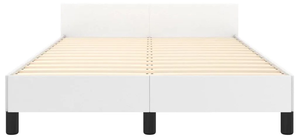 Estrutura de cama sem colchão 120x190cm couro do falso branco