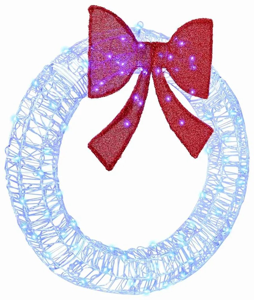 vidaXL Guirlanda com 80 LEDs Azul 92 x 9.5 x 92 cm Acrílo