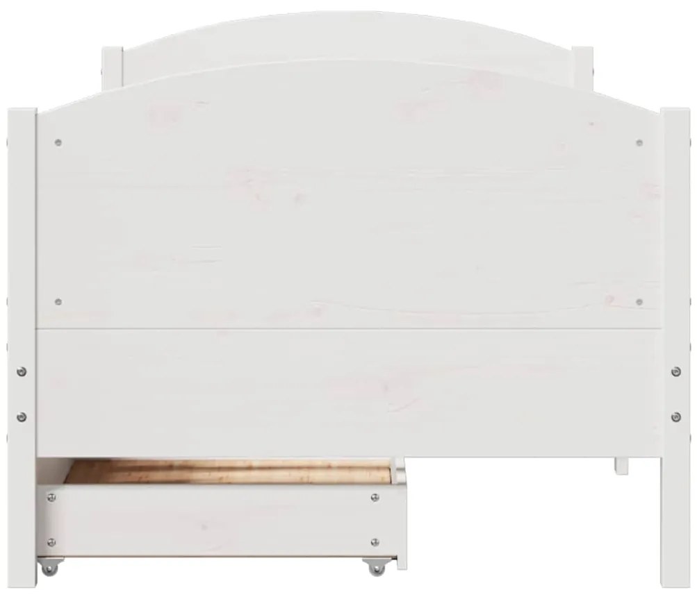 Cama sem colchão 75x190 cm madeira de pinho maciça branco