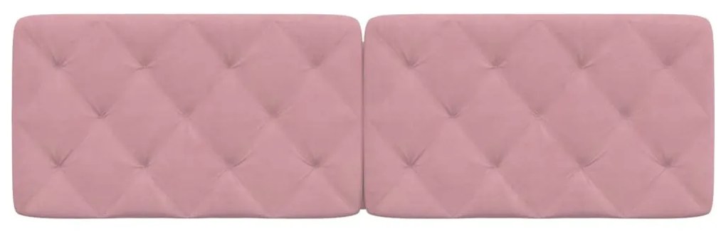 Almofadão de cabeceira 160 cm veludo rosa