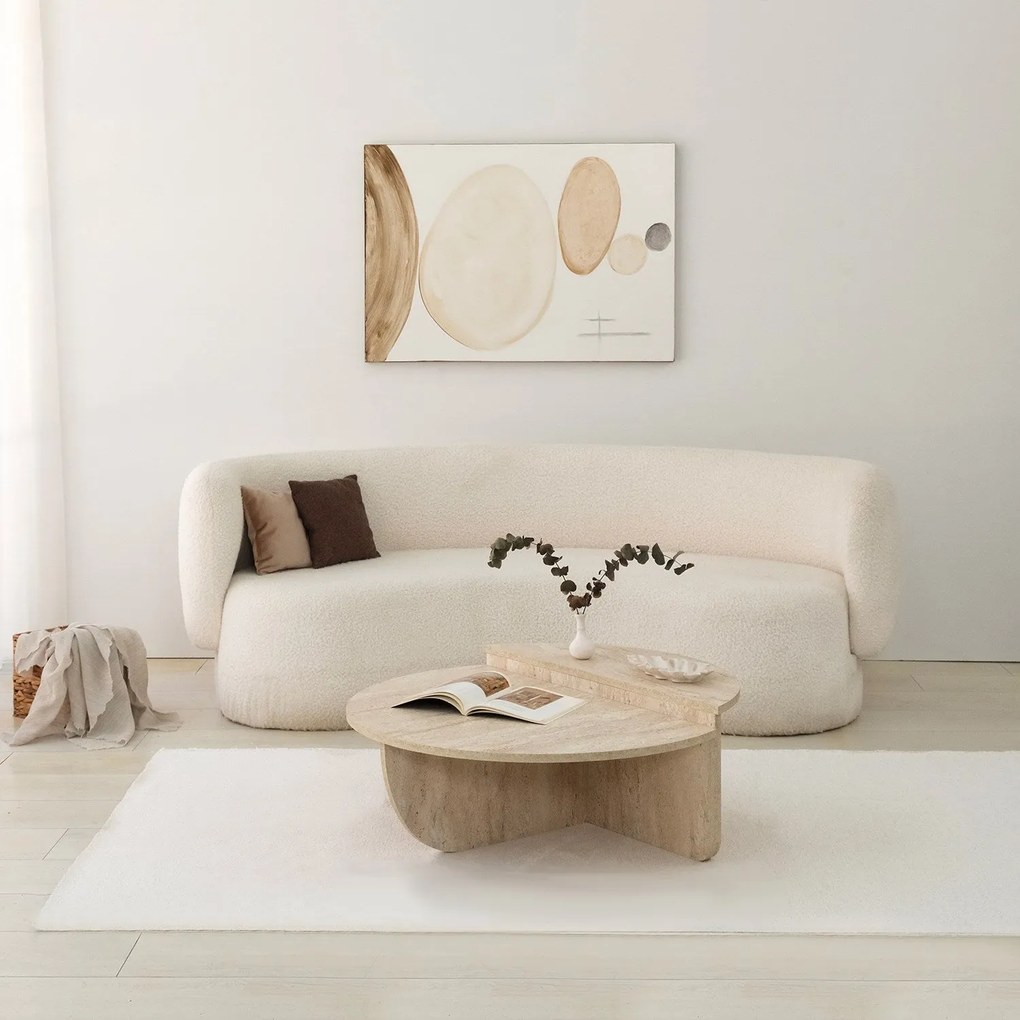 Mesa de Centro Podium – Travertino – Diâmetro 90 cm Altura 35 cm