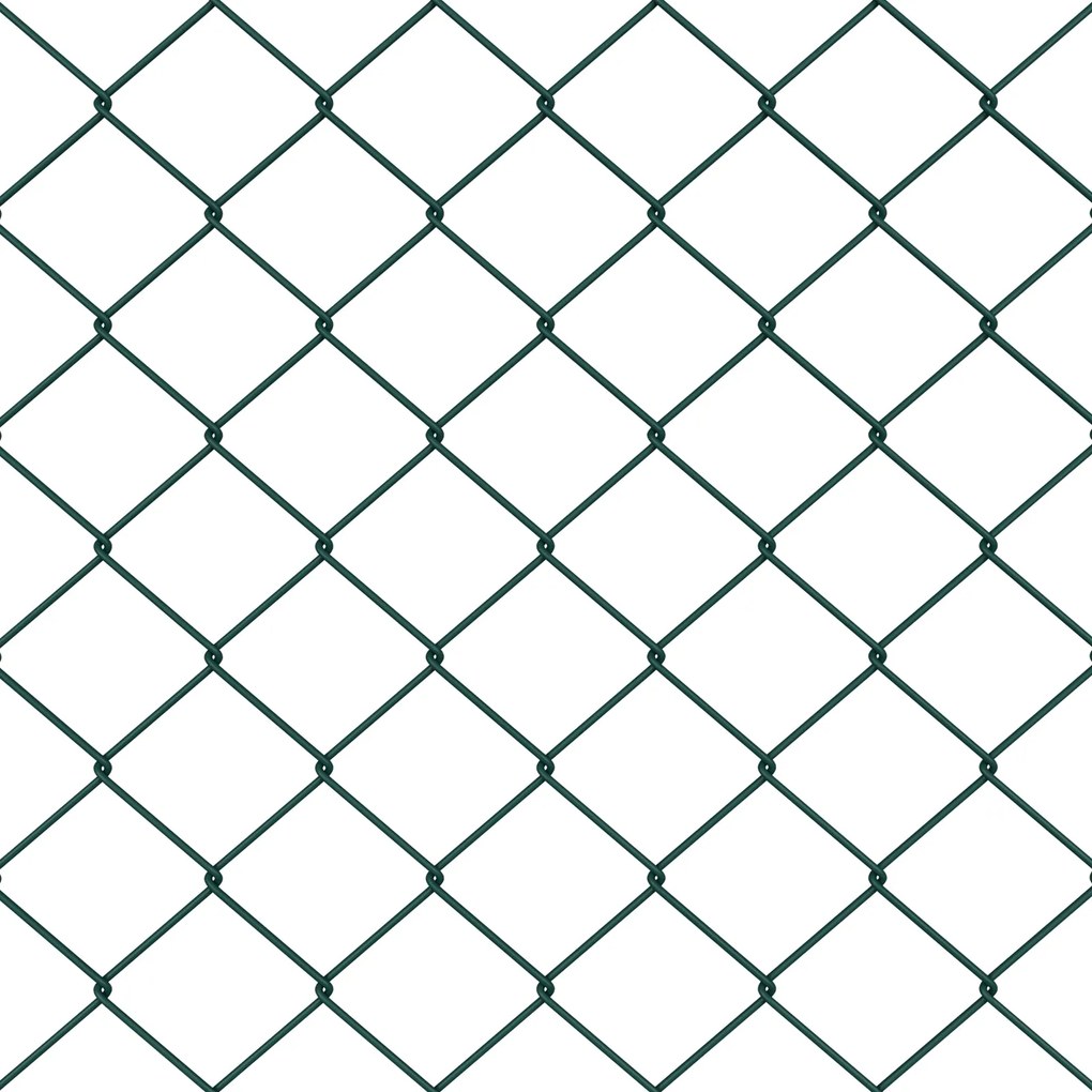 Cerca de Cadeia com 22 Postes U Verde 0,6x25 m Aço